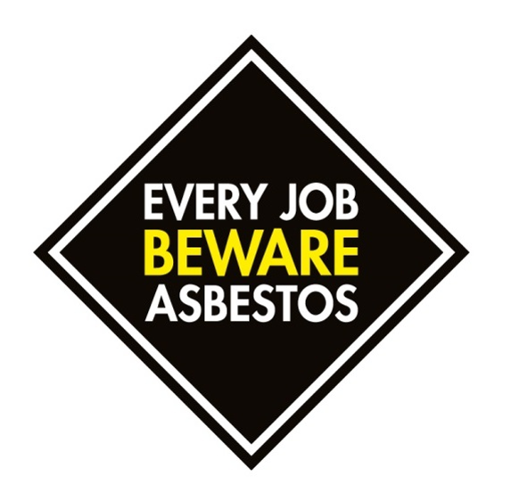 recognised industry sign of Beware Asbestos.